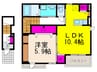 レヴール松ヶ丘 1LDKの間取り
