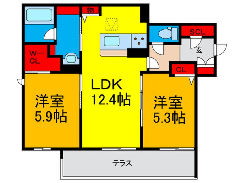 間取図 シャーメゾン ビスカリア
