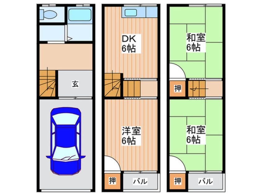 間取図 舟田町一戸建て貸家