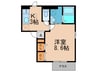 クローバーリーフ 1Kの間取り