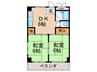 大橋マンション 2DKの間取り