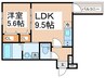 フジパレス瓜生堂Ⅰ番館 1LDKの間取り