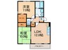クレ－ルプラザ立花Ｄ棟 2LDKの間取り