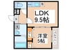フジパレス瓜生堂Ⅱ番館 1LDKの間取り