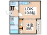 フジパレス瓜生堂Ⅴ番館 1LDKの間取り