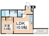 フジパレス瓜生堂Ⅵ番館 1LDKの間取り