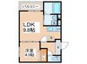 フジパレス瓜生堂Ⅵ番館 1LDKの間取り