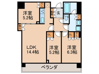 間取図 ｻﾞ･ﾊﾟｰｸﾊｳｽ中之島ﾀﾜｰ（1812）