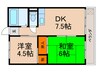 マンションのむら 2DKの間取り