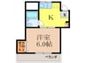 川上ﾊｲﾂ 1Kの間取り