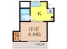川上ﾊｲﾂ 1Kの間取り