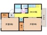 セジュ－ル桂徳 2DKの間取り