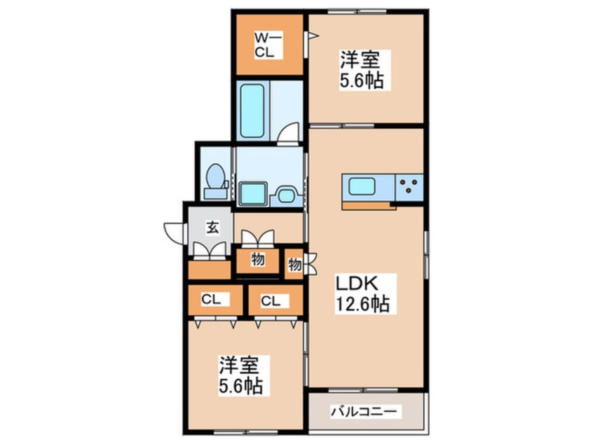 間取図 仮)阿倍野区阪南町1丁目ﾍｰﾍﾞﾙﾒｿﾞ
