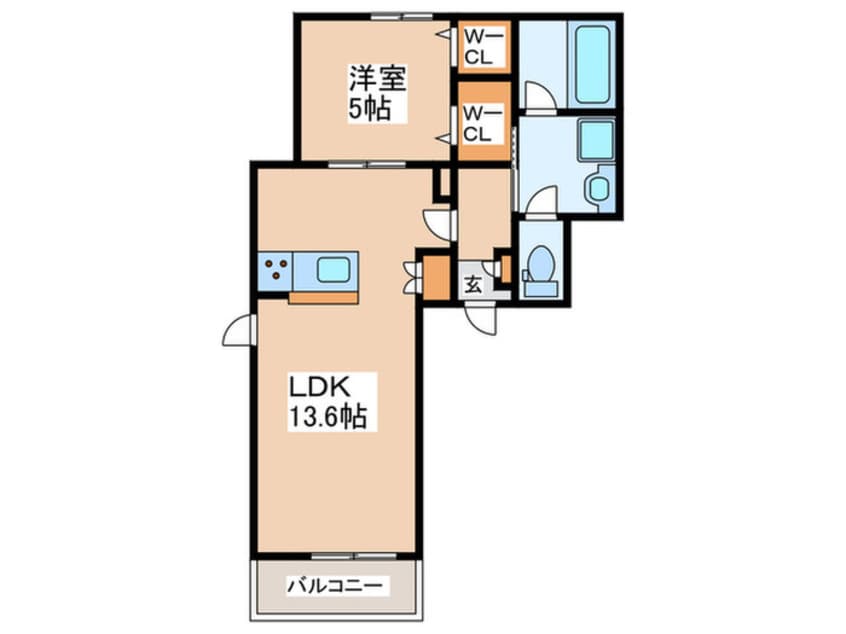 間取図 仮)阿倍野区阪南町1丁目ﾍｰﾍﾞﾙﾒｿﾞ