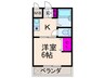 プライムコ－ト 1Kの間取り
