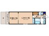 エクシア京都駅南 1LDKの間取り