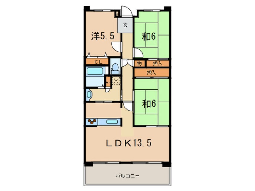 間取図 白鷹香櫨園マンション