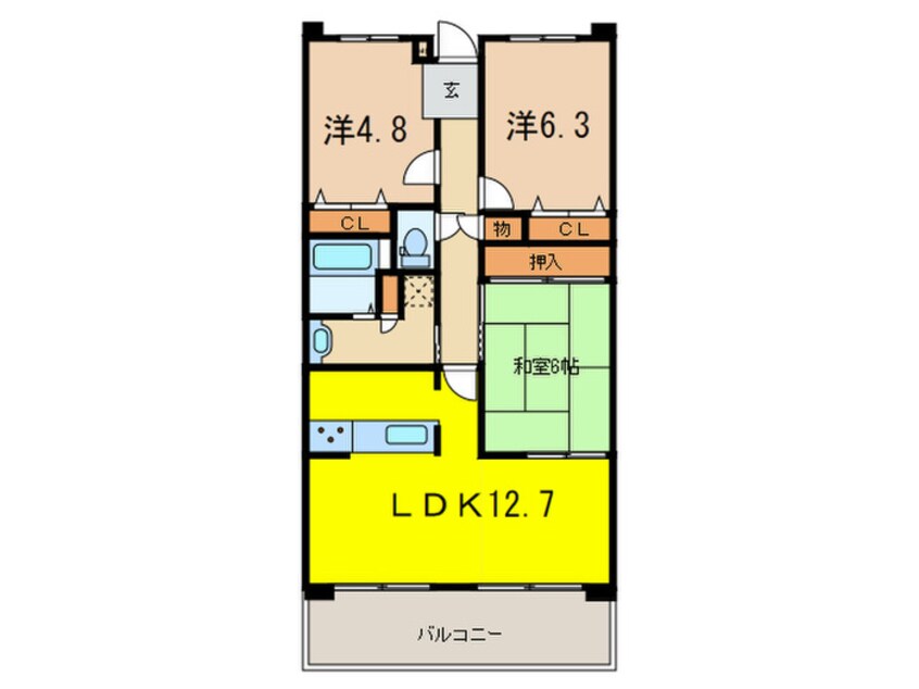 間取図 白鷹香櫨園マンション