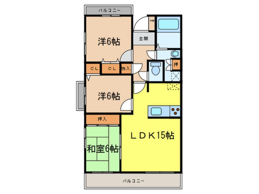 間取図 白鷹香櫨園マンション