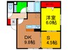 エスポワール・光 1DK+Sの間取り