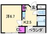 ADVAN住之江 1Kの間取り