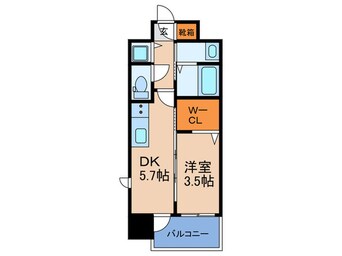 間取図 ｴｽﾃﾑｺｰﾄ難波Ⅶﾋﾞﾖﾝﾄﾞ(301)