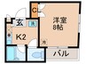 ロベルージュマツイ 1Kの間取り