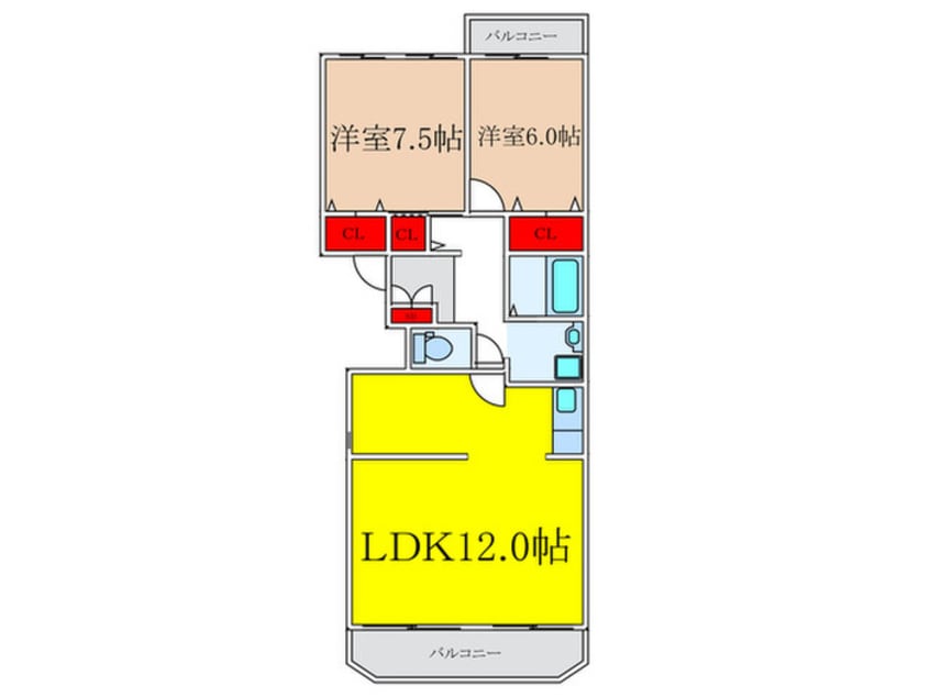 間取図 緑地公園ハウス(205)