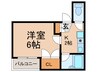 エスポワ－ル 1Kの間取り