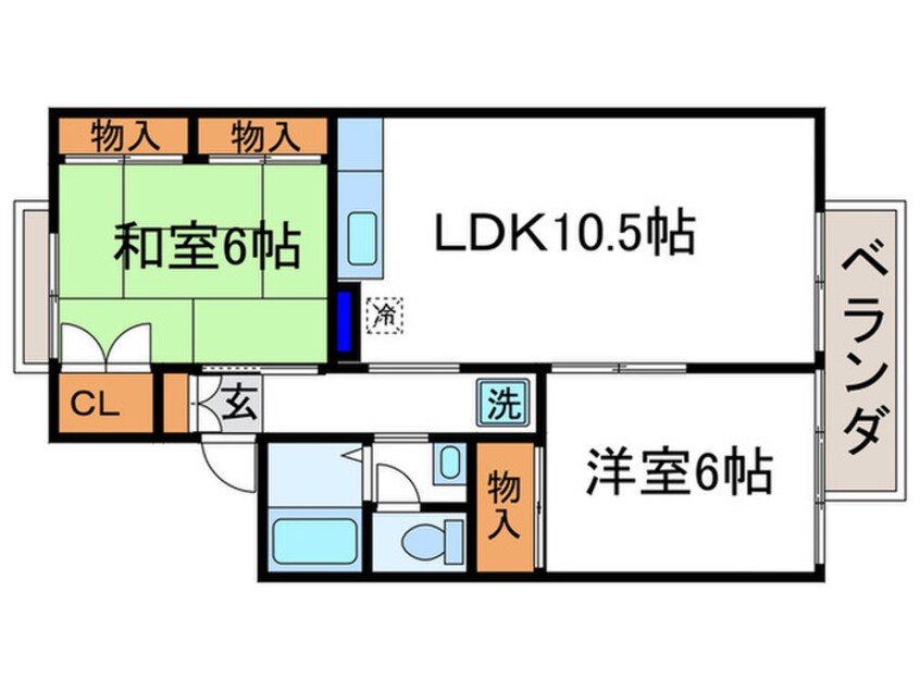 間取図 セジュ－ル山代上桂