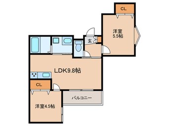 間取図 ラモーナ北条Ⅰ