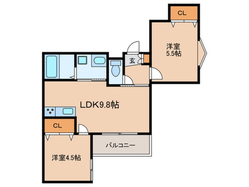 間取図 ラモーナ北条Ⅰ