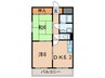 シャルマン西代 2DKの間取り
