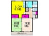 郡家シャトルマンションⅡ 2LDKの間取り