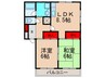 郡家シャトルマンションⅢ 2LDKの間取り