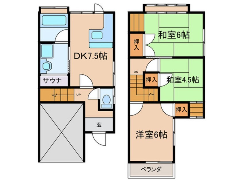 間取図 定道邸貸家