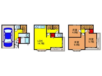 間取図 大字清瀧貸家
