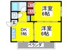 プレアール遠里小野 2DKの間取り