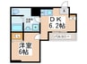 グランドゥール九条 1DKの間取り