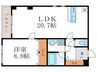 マンション花の木 1LDKの間取り