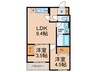 Ｄ　ｐｏｒｔａ　ｅｔｅｒｎｏ 2LDKの間取り