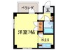 サン・フラワ－御幸町 1Kの間取り