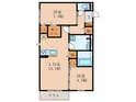 おばつじアイビーコートＢ棟の間取図