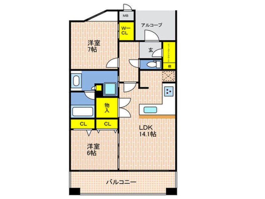 間取図 ﾈﾊﾞｰﾗﾝﾄﾞ神戸下山手通（1202）