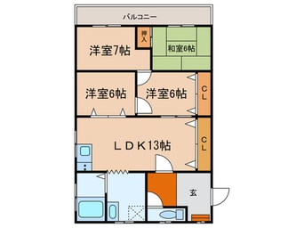間取図 三陽南マンション