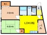 アーバンハイツヤオ 2LDKの間取り