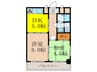 メゾンドサクラ大阪 2DKの間取り