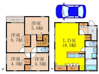 間取図 北園町貸家
