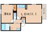 リレント西宮北口 1LDKの間取り