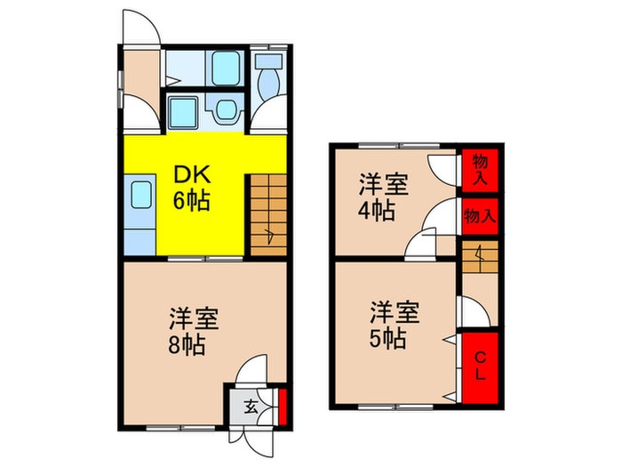 間取り図 豊南町東3-6-1貸家